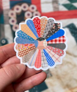 Quilt Flower Vinyl Stickers, Sewing Sticker, Quilt Sticker