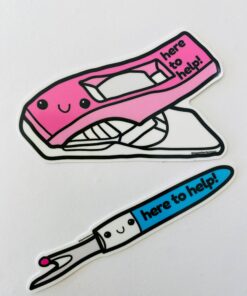 Here to Help Sewing and Quilting Notions Sticker
