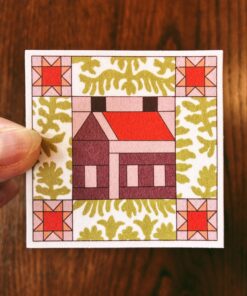 Home Sweet Home Quilt Block Vinyl Sticker 2.85” Sewing Decal