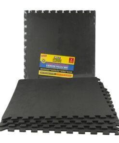 4pc Exercise Floor Mat- Black