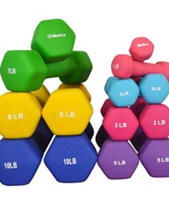 Bintiva Neoprene Hexagon Shaped Dumbbells (Set of 2)