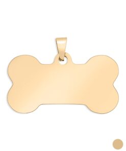 18K Gold PVD Stainless Steel Blank Dog Bone Pet Tag