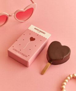 Individual chocolate marshmallow heart to bite into