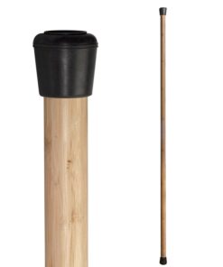 Bamboo Mobility & Training Stick with Rubber Feet - Exercise Balance Pole for Yoga, Pilates, Physical Therapy & Stretching