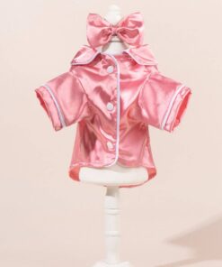 Ozzie - Chic Satin Dog Shirt with Bow