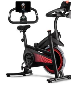 Magnetic Stationary Exercise Bike – 330lbs Weight Capacity Indoor Cycling Bike with Silent Belt Drive, Adjustable Seat & Tablet Holder for Home Cardio