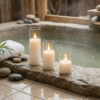 Clear Ivory Flameless 9-Piece Pillar Candle Set