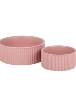 JARDIN Ribbed Pet Bowl Collection – Modern Matte Exterior