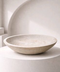 White Washed Wooden Bowl 12x12x2.5in